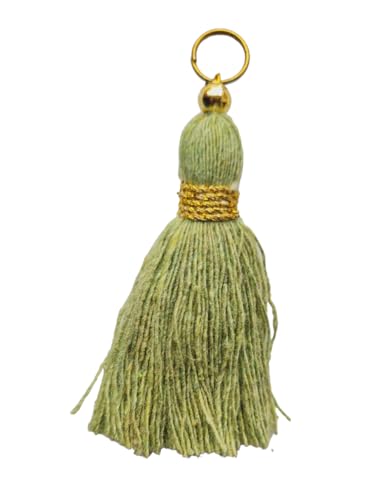 Image of Zippy Flora Micro 1.5 inch Length Cotton Handmade Tassels for Saree /Blouse /Dupatta /DIY /Decor (Pack of 12) (Seagreen)