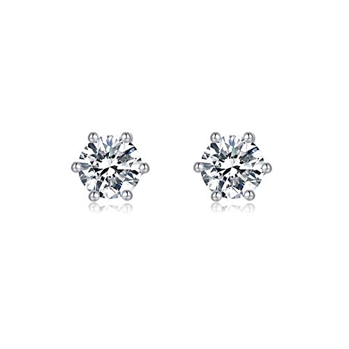 GMYFC Moissan Stone Stud Earrings Six-Claw Silver Stud Earrings Set Accessories Jewelry Earrings