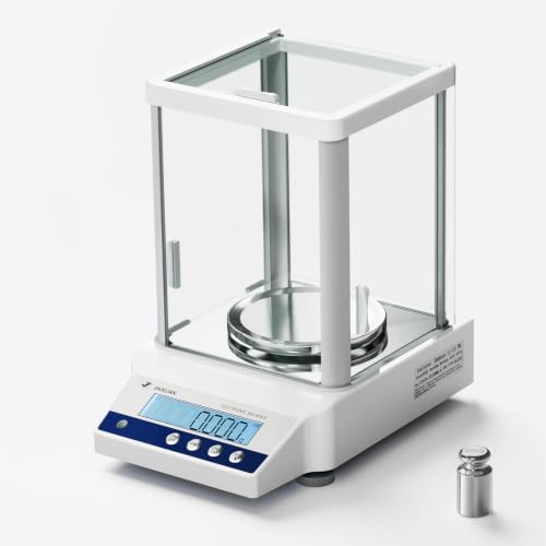 Image of Lab Scale 0.001g Accuracy 500g Digital Milligram Scale Analytical Balance Scale with Windshield LCD Display 7 Units 200g Calibration Weight, Precision Scale for Jewelry Gold Powder Chemistry