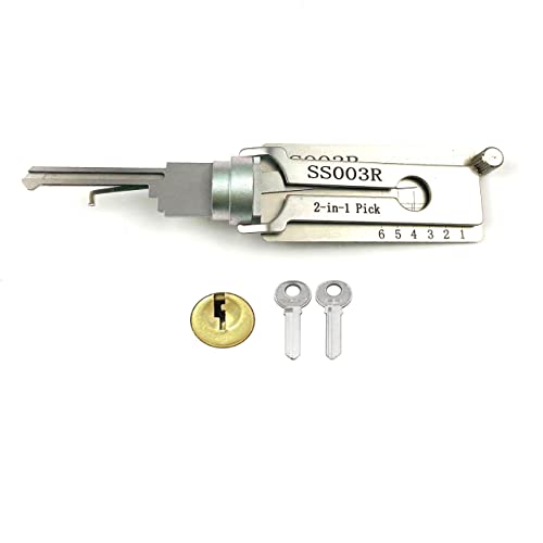 2-in-1 Locksmith Tool for Padlock Civil Lock,Read and Pick Tool Euro Cylinder Lock Picking Set for Beginners (SS003R)