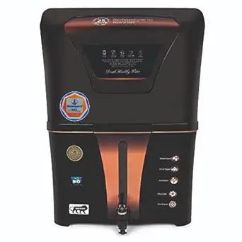 MUSKPURE Royal Fully Automatic Copper RO Water Purifier 12 L RO+ UV+ UF+ TDS Controller Purified Water with Copper, Elegant Black Look Best For Home and Office