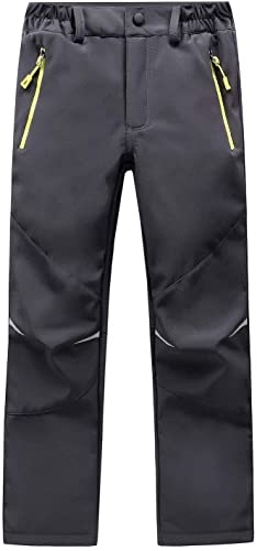 Kids Softshell Fleece Lined Trousers, Grey