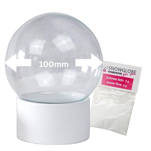 Snowglobe for You - 40052 - Kit de bricolage - Boule à neige - Do it Yourself - Avec boule en verre et socle en polyrésine blanche - Diamètre : 100 mm -...