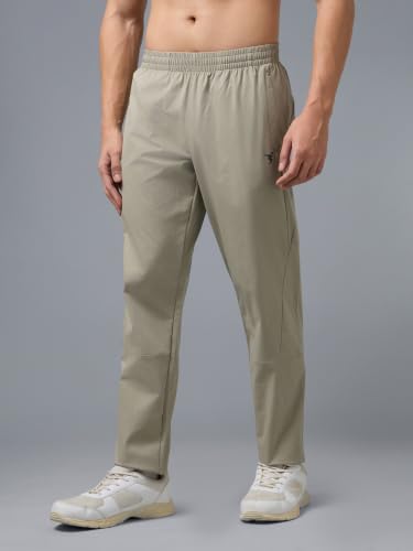 Image of TECHNOSPORT Men's Solid Slim Fit Sports Track Pants with TS LYTRA | Quick-Dry, Moisture-Wicking, UPF 50+ & Odour-Resistant Activewear for Gym, Running & Training