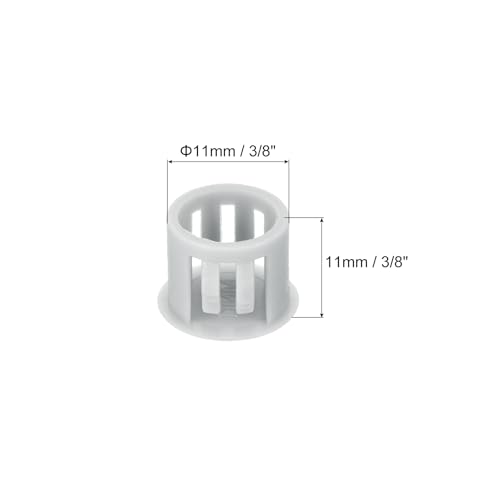 Image of MECCANIXITY 64PCS 11mm(3 /8 inch) Light Gray Plastic Hole Plugs, Flush Type Panel Hole Plugs Insert End Caps for Locking Hole Tubes Furniture Cabinet