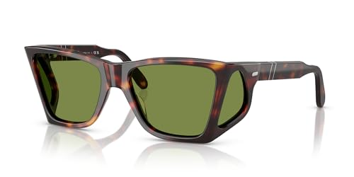 Persol PO0009 Square Sunglasses, Havana/Green, 57 mm2