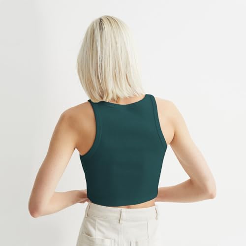 Image of KERI PERRY Tops for Women Crop Top for Women's Tank Activewear Tee Sports Western Casual Cotton Camisole Pack of 3 Combo