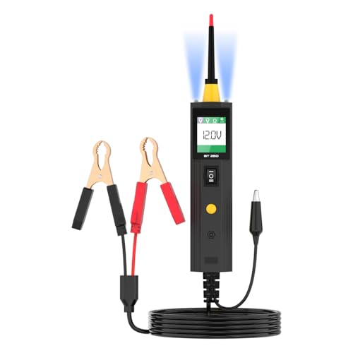 Kit sonda luminosa di prova, tester digitale per circuiti automobilistici con voltmetro, 3-72 V CC, 18 pezzi, tester di tensione con fusibile automatico, kit di test elettrico con custodia nera