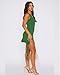 ZREQV Bodycon Dresses for Women 2026 Summer Sexy Sleeveless V Neck Backless Y2K Slit Ruffle Trim Fringe Cocktail Party Mini Mesh Tank Dress Green S