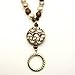 Brown, Tan, Cream and Gold, Handmade Beaded Eyeglass Sunglass Chain Holder Necklace, Eyeglass Loop