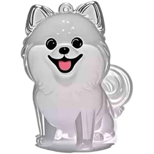 FkYstrix Small Dog Fur Keepsake Keychain Capsule Pendant Transparent Dog Hair Storage Container Key Chain Pet Memorial Gifts for Loss of Dog(1Pc, Pomeranian)