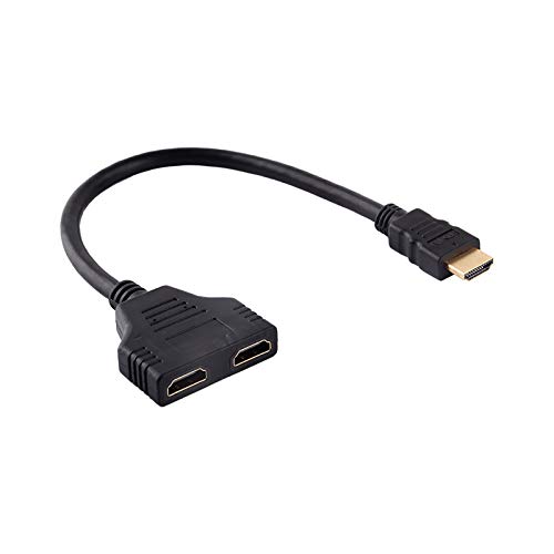 KIMISS Hdmi Splitter 2 In 1 Out Auto Switching Double Vga Hdmi Black 1080P Hdmi Male To Dual Hdmi Female 1 To 2 Way Splitter Adapter Cable Blu-Ray,DVD,TV