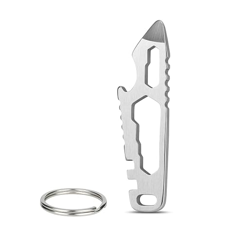 Image of Storite Stainless Steel Multi Tool Keychain - 6-in-1 Compact EDC Tool with Bottle Opener, Screwdriver, Wrench, Cutter & Keyring for Travel, Camping, Outdoor & Everyday Use