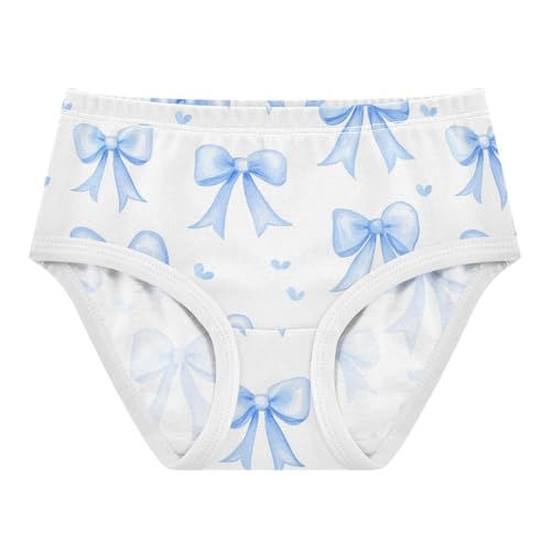 Wusikd Blue Bows White Girls' Underwear Cotton Girls Briefs Soft Toddler Underwear 2T