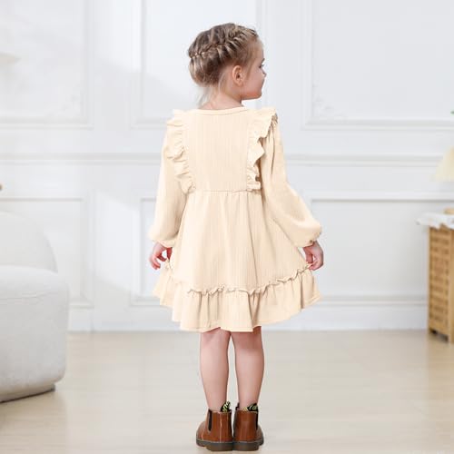 Toddler Baby Girl Dress Girls Sweater Dresses Ruffle Ribbed Knit Long Sleeve Swing Fall Winter Clothes Christmas3