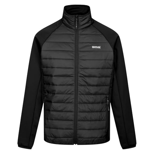 Regatta Herren Jacke Outdoorjacke Clumber IV Hybrid, Farbe:Schwarz, Artikel:-800 Black, Größe:XL