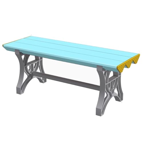 Banco cambiador de plástico ABS impermeable, taburete de 100 cm de largo para piscinas públicas, escuelas, baños y vestuarios, resistente, capacidad de 500 kg, color azul claro