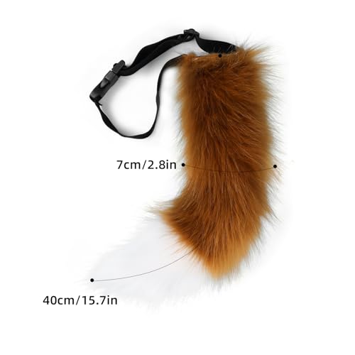 Faux Fur Fox Costume Cat Tail Cosplay Halloween Christmas Party Costume, One Size