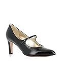 Womens Mary Janes Heels Shoes Point Closed Toe Dress Pumps Buckle Strap High Stilettos Cool Black