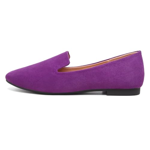 Image of Dear Time Women's Closed Toe Flats Shoes Comfortable Office Slip-on Casual Loafer Flats
