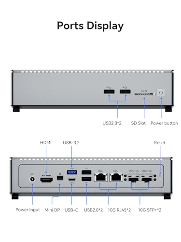 Image of 4-Bay All-Flash NAS Server with Intel i5-12450H | 32TB M.2 NVMe SSD NAS | 4X 10GbE Network Storage | 64GB Expandable Memory | Personal Cloud /Home NAS | HDMI /Mini-DP 4K@60Hz Output (Diskless)