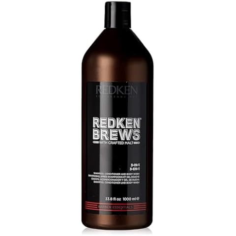 Redken Brews 3-In-1 Men's Shampoo, Conditioner, and Body Wash | Multi-Purpose Hair & Body Cleanser for Men | Moisturizes & Hydrates | All-In-One Soap for Everyday, Travel, and Gym Cover
