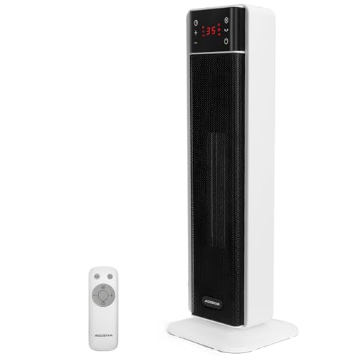 Aigostar Calefactor Cerámico PTC, 2000W, Mando a Distancia y Pantalla Táctil LED, 4 Modos y...