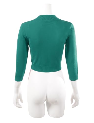 Image of Allsense Women's 3 /4 Sleeve Bolero Shrug for Dresses | Open Front Cropped Cardigan, Lightweight Knit Dress Cover Up