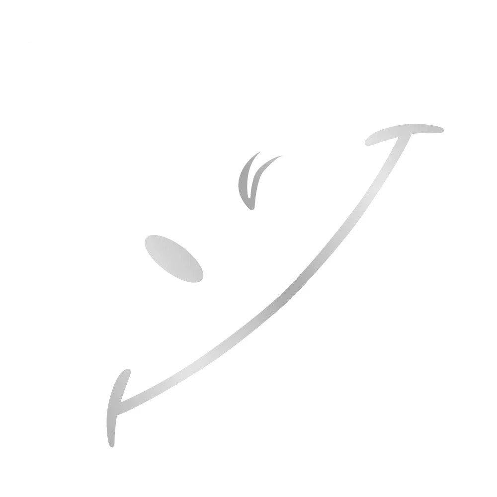 Dabhuoc Matt Silver Car Front Rear Bumper Sticker Smile Styling Decal Auto Tuning Accessories(Matt Silver)