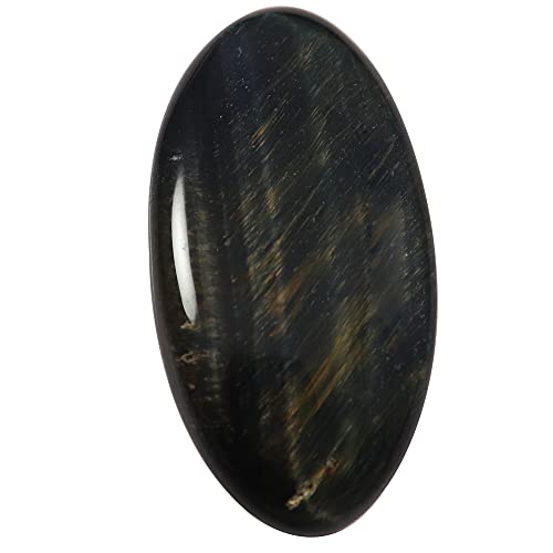 Cabochon œil de tigre bleu de 34,75 carats, gemme naturelle ovale