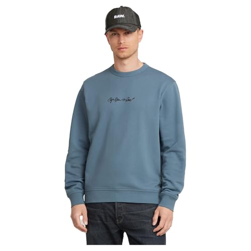 G-Star Herren G-Script Logo Sweatshirt, Blau (avio D26407-D257-1820), XS 1