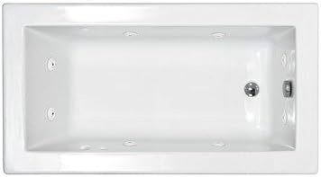 3666VNWL Guadeloupe 66" x 23" Rectangular Whirlpool Tub Drain Location: Left, Finish: White, Trim Finish: Polished Chrome