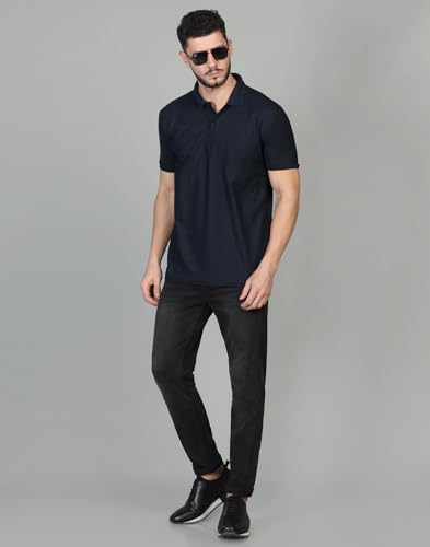 Image of INKKR Men's Polo Neck Half Sleeve Solid T-Shirts