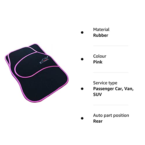 Xtremeauto Car Mats Universal 4PC Set - Sporty Carpet Car Floor Mats, Embroidered Front & Rear Universal Mat, Interior Car Matts For Cars, SUV, Truck & Van, Non Slip Backing (Pink) - Image 5