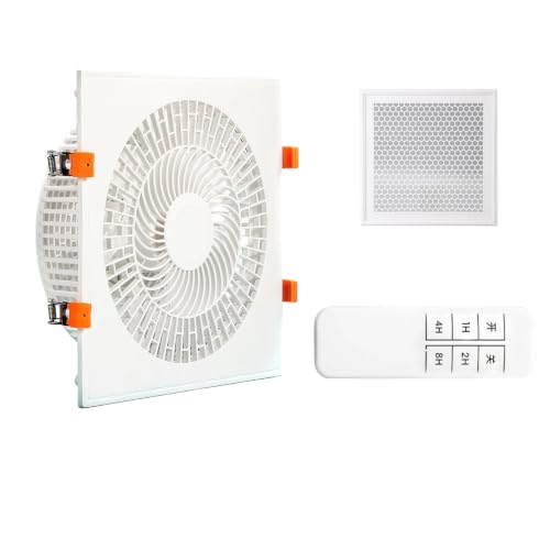 Ventilador de techo empotrado para ventilación 30 cm panel cuadrado con control remoto para intercambio de aire en cocina miniatura 1