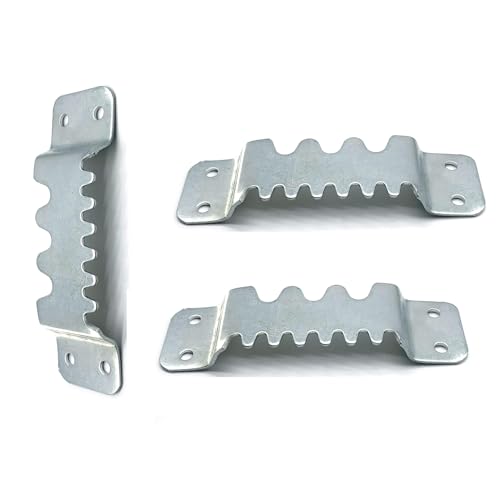 Image of 4PCS Large Serrated Picture Hangers Load Capacity 300 lbs 105x30mm Silver Picture Frame Back Fixing Heavy Duty Serrated Hooks Billboard Cross Stitch Picture Frame Concealed Hanging Wall Hooks