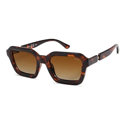 SOJOS SJ2377 Retro Polarised Square Sunglasses for Women and Men Vintage Hexagonal Sunglasses with UV400 Protection, Tortoiseshell Frame & Brown Lenses, Medium SOJOS SJ2377 Retro Polarised Square Sunglasses for Women and Men Vintage Hexagonal Sunglasses with UV400 Protection, Tortoiseshell Frame & Brown Lenses, Medium