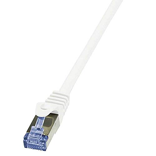 LogiLink CQ3031S LogiLink Cat.6A 10G S/FTP PIMF PrimeLine Patch Cable, 1 Meter Length, White, White, 1 Meter Length