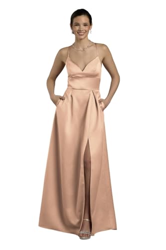 David's Bridal Satin Empire Waist Ball Gown