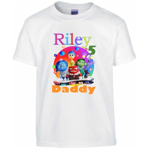 Personalized shirt for birthday girls Inside Out feelings, add name and age, family matching birthday, custom t-shirts birthday girls4