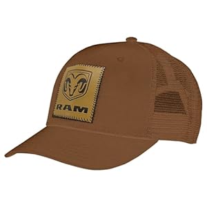Changes Dodge Ram Logo Sewn Patch Adjustable Trucker Hat Brown