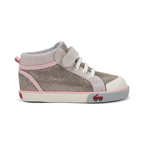 See Kai Run Peyton - High-Top Sneakers for Girls - Beige Metallic Leather, Toddler 73