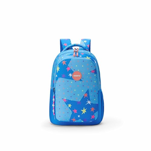 Image of American Tourister Sway | 32 Ltrs | 3 Compartments | Bottle Pocket | Ergonomic Padded Back Panel & Shoulder Straps | School Backpack for Boys & Girls | 1 Year International Warranty | Star Blue