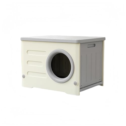 qingshenyi ペット猫ベッドセット 猫ベッド 犬小屋 組み立て式ペット猫ベッドセット 屋外用 猫ベッド 屋外用 通気性 防寒 防雨 防風 防雨 通気性 組み立て簡単 洗える 野良猫シェルター オールシーズン対応 小型犬・猫に適し (スペースアーク-