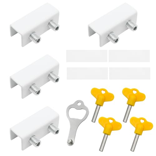 Yinluluna 4 Sets Sliding Window Locks, Sliding Door Lock with