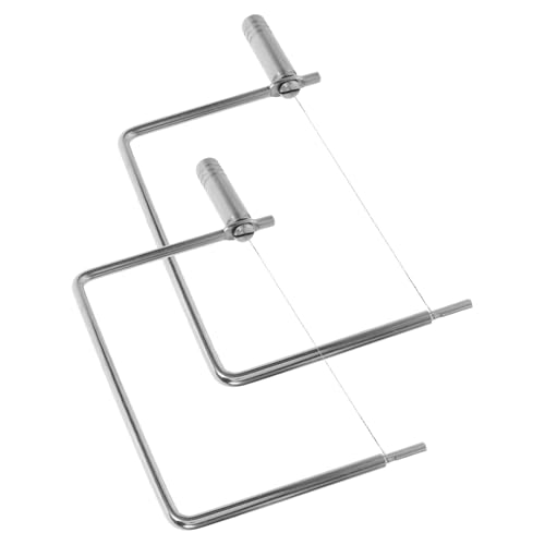 BESPORTBLE Cortador de Queso Manual de Acero Inoxidable Juego 2 Piezas Alambre para Cortar Queso Mantequilla y Pan Utensilio Multiusos para Cocina Doméstica y Eventos