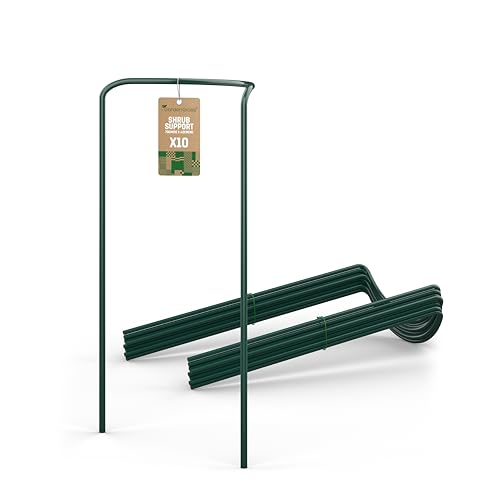 GardenGloss Kit de 10 Tuteur Plante (70cm x 40cm) - Supports pour Plantes Grimpantes et Fleurs - Aidez Vos Plantes à Pousser - Pieux à Hortensias, Pivoines, Plantes Vivaces et Plus