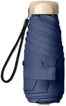 Paraguas de viaje, 1 mini paraguas de bolsillo, plegable, protección UV ultravioleta (1 pieza azul oscuro)