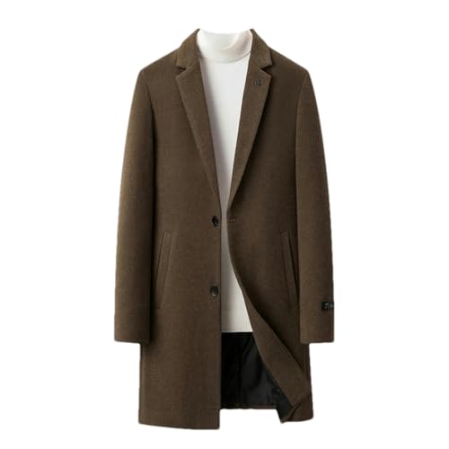 Manteau en laine mélangée marron homme S aux finitions tailleur
