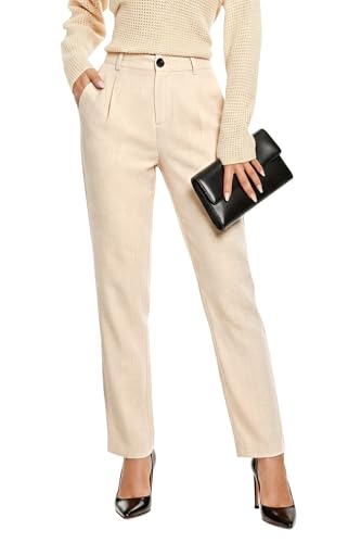 smawell Womens Dress Pants Petite Curvy Khaki Slacks for Women Dressy Casual Chinos Pants M